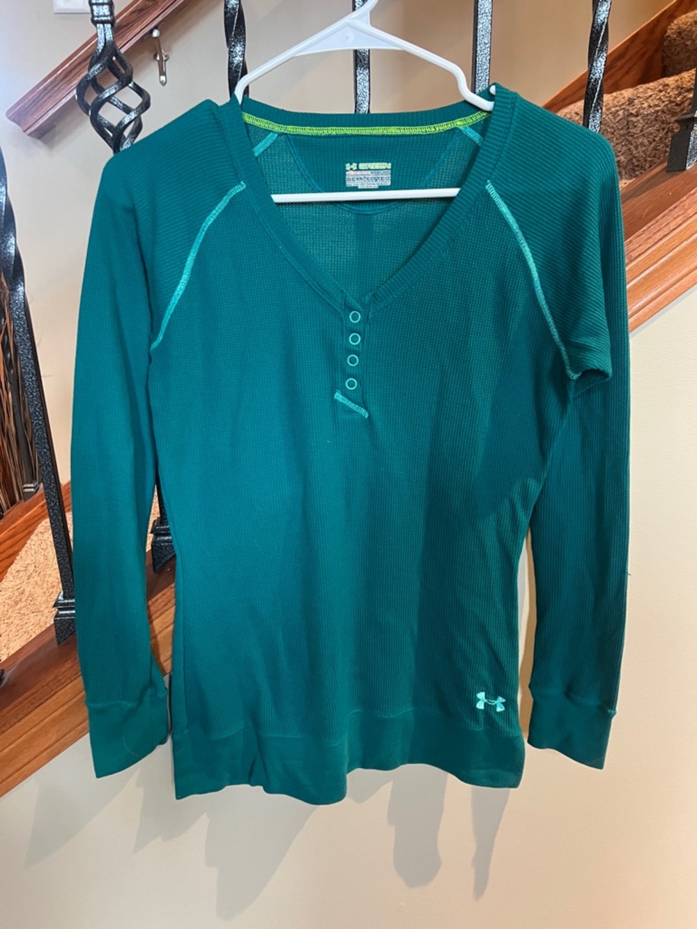 Under Armour Women’s Long Sleeve Henley Top — Teal